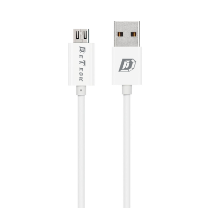 Καλώδια δεδομένων DeTech, 10τμ. Micro USB, 1,0m, λευκό - 14143