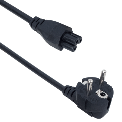 Καλώδιο Ρεύματος DeTech, Για Laptop, CEE 7/7 - IEC C5, 150pcs., 1.5m - 18362